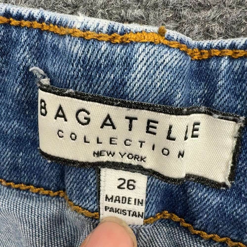 Bagatelle Collection Jeans Womens 26 Blue Cotton Wide Leg Patch Pockets Casual - Picture 3 of 8